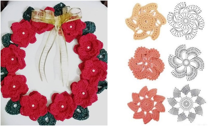 guirlanda de flores vermelhas