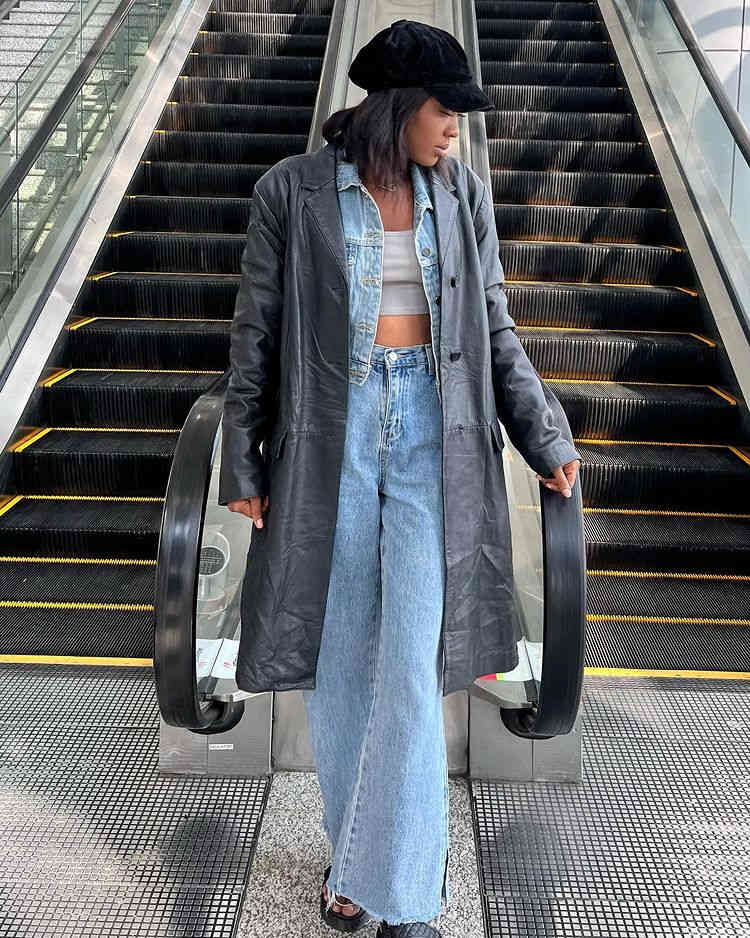 casaco tendência inverno trench coat preto
