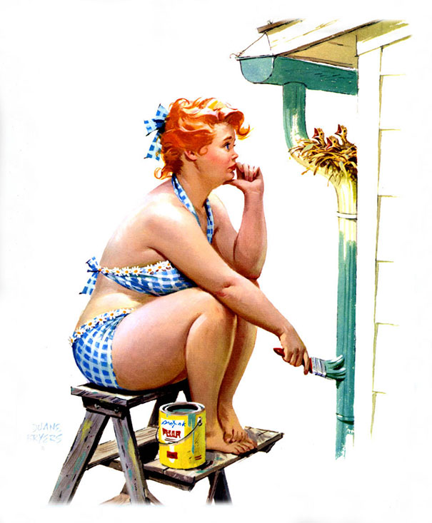 Ilustração da Pin-up Hilda de Duane Bryers.
