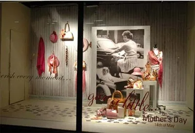 vitrine retro dia das mães