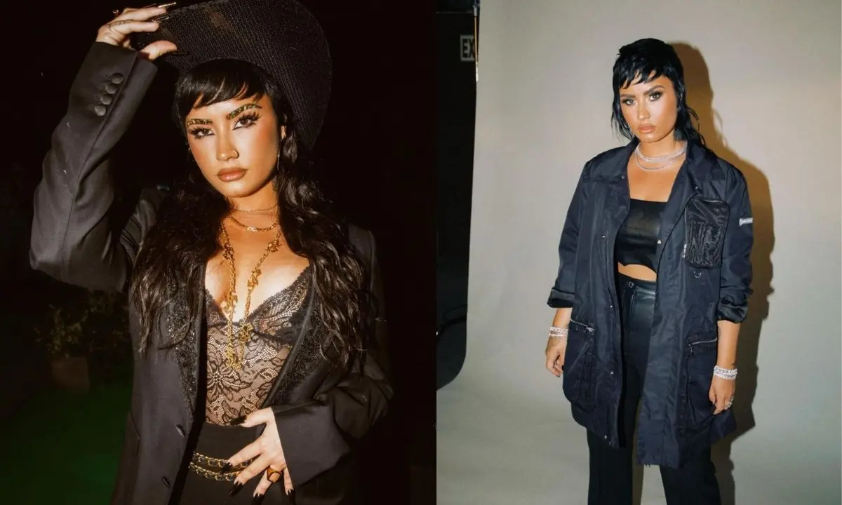 Imagem de uma montagem da Demi Lovato.