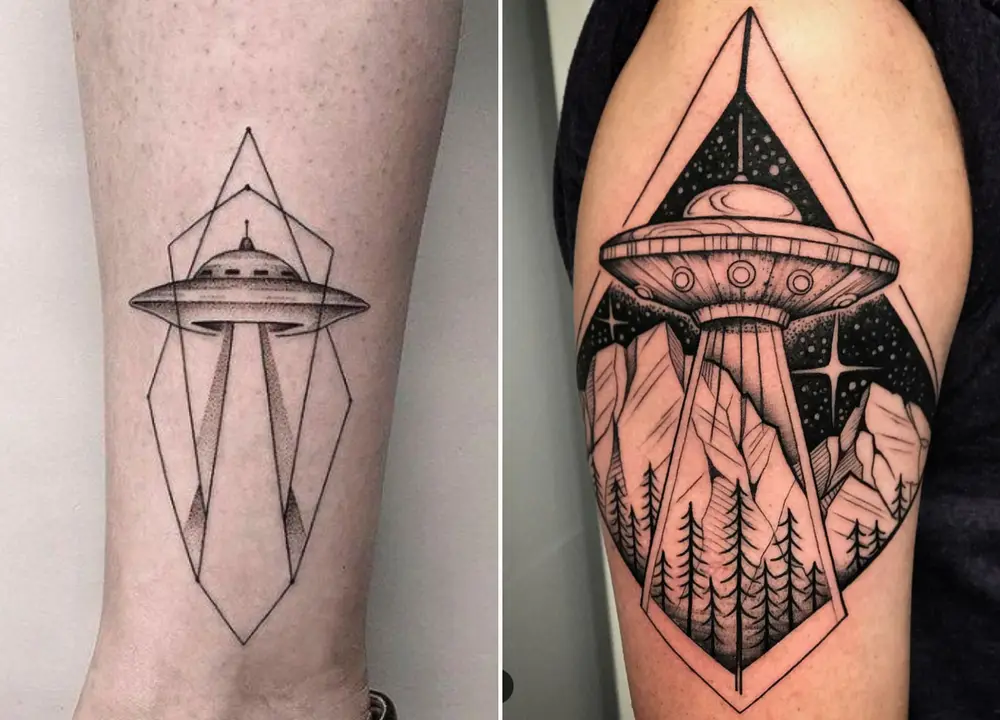 Tatuagens de OVNIs com geometria