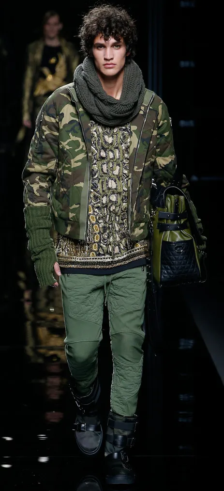 Círculo Crromático na moda masculina - Look tom sobre tom balmain ss2017