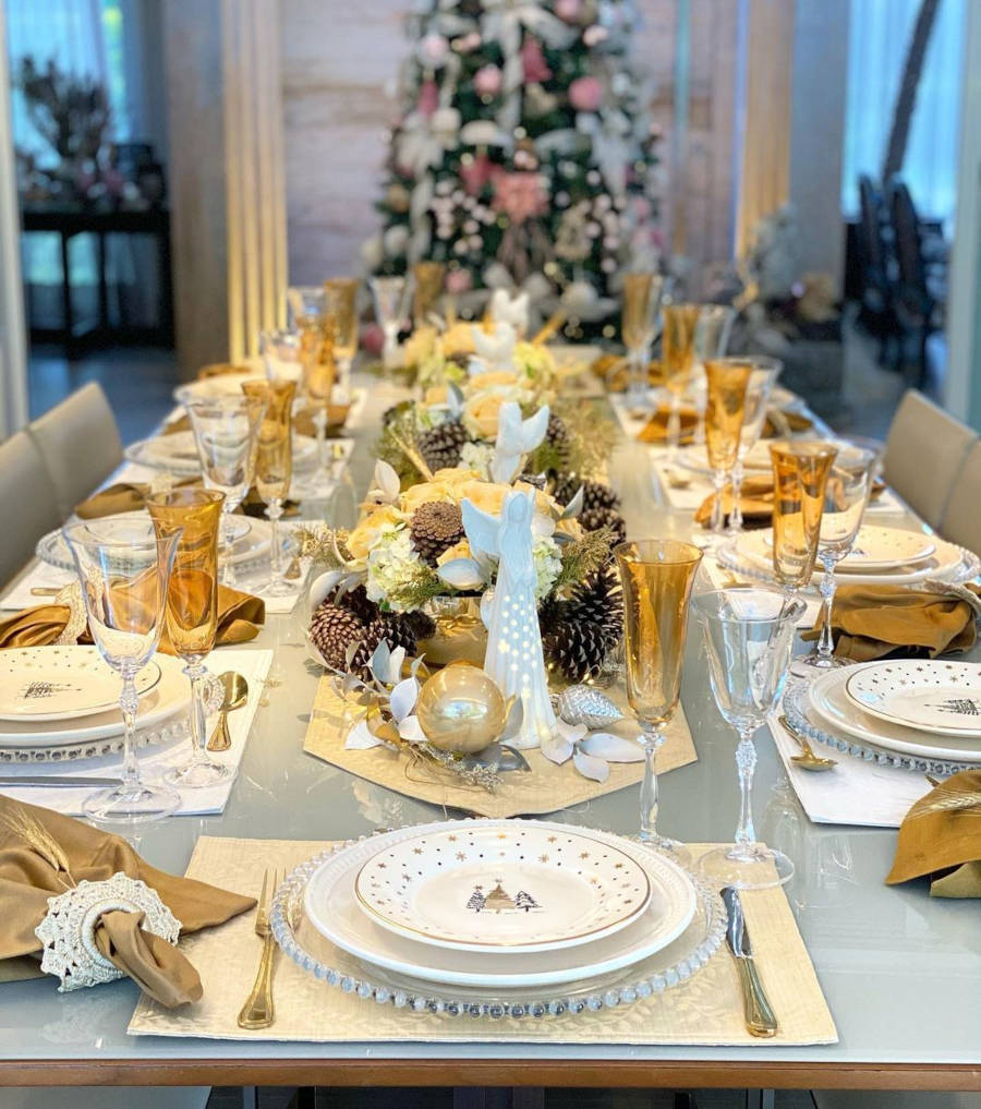 Decoração para ceia de Natal.