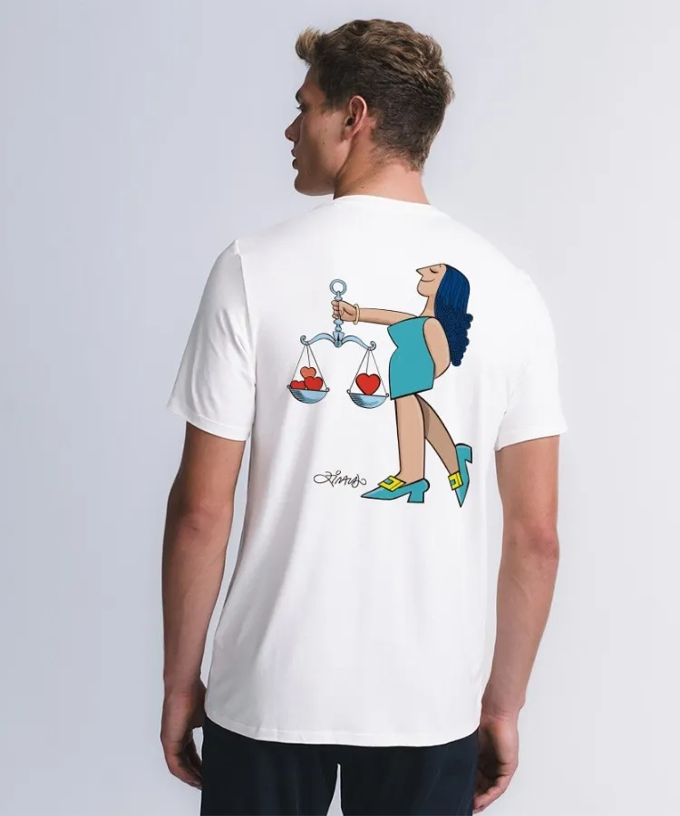 Camiseta da collab entre INSIDER e Ziraldo do signo de Libra
