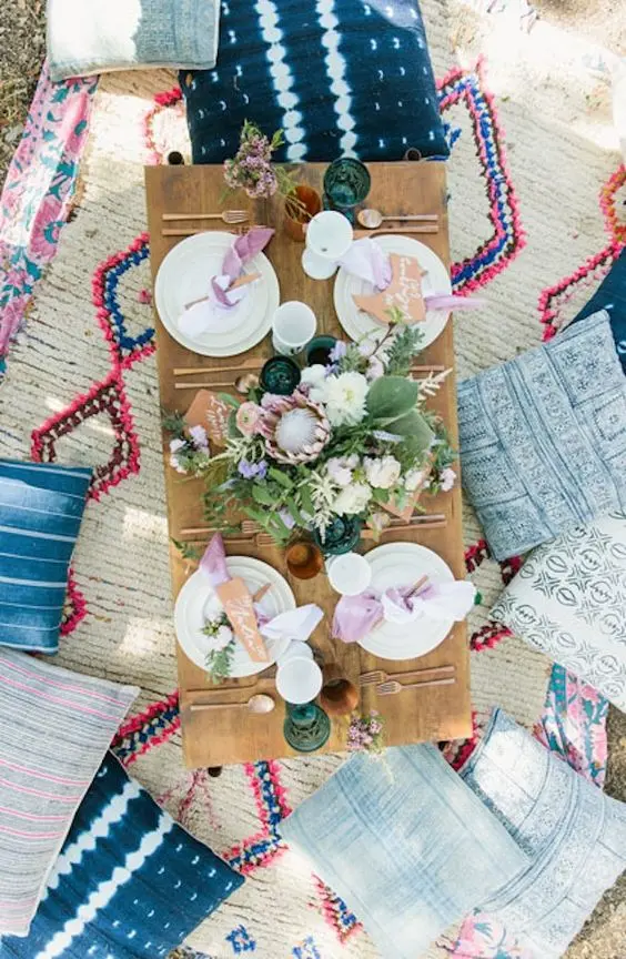 Mesa piquenique brunch de Dia das Mães