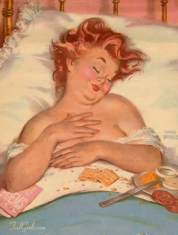 Ilustração da Pin-up Hilda de Duane Bryers.