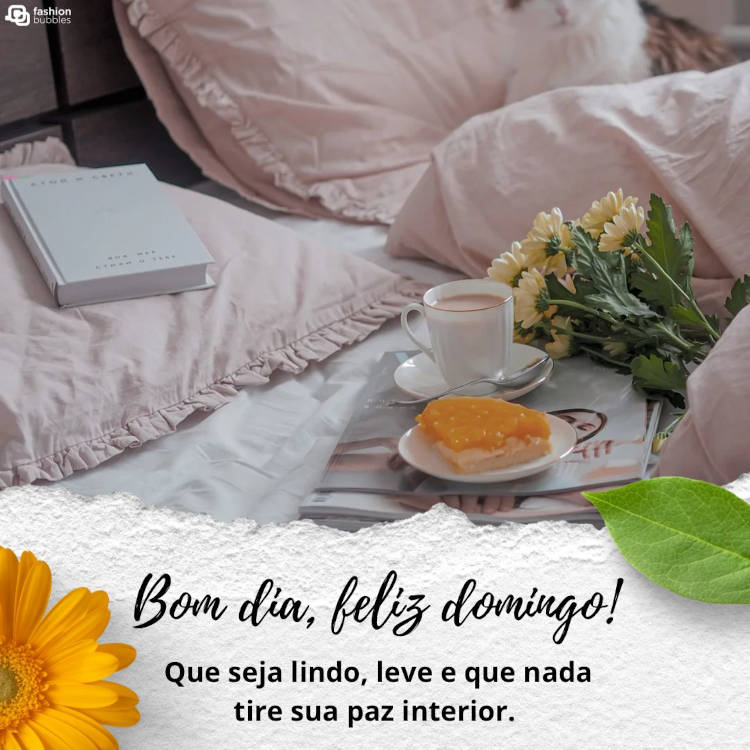 Mensagem para compartilhar no Whatsapp com foto de café da manhã na cama