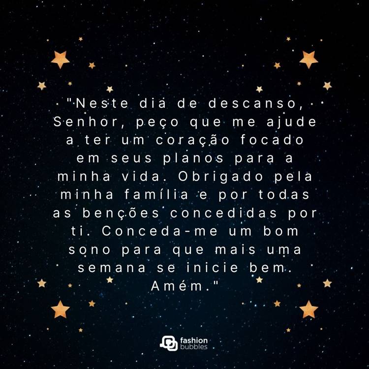 Foto de prece para fazer antes de dormir.