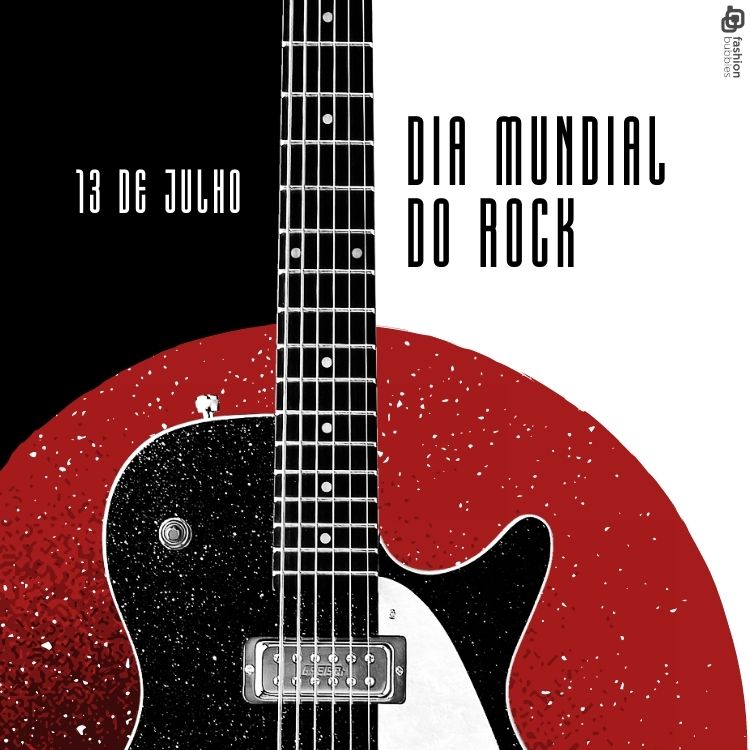 montagem para 13 de julho com ilustração de guitarra