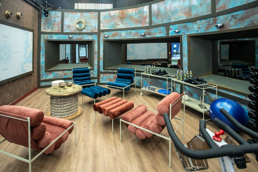 Decoração da academia do BBB 23.