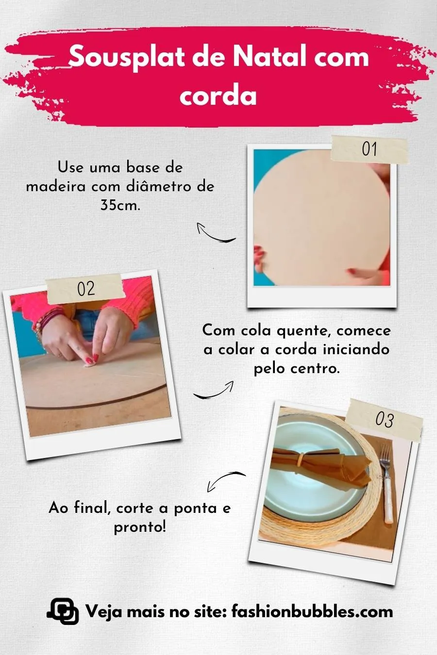 Sousplat de corda.