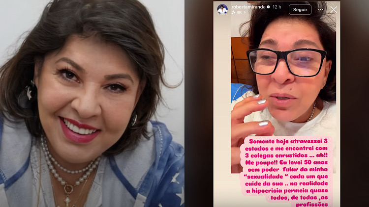 Roberta Miranda fala que é bissexual e que diferente de muitos de seus colegas não tem vergonha de falar.