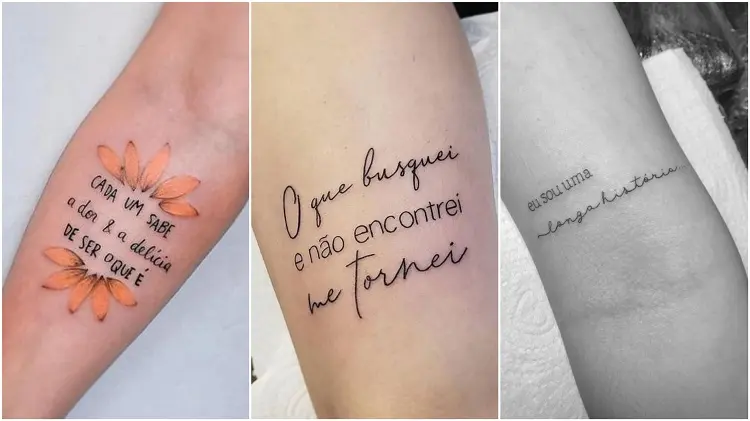 três opções de tatuagem lettering