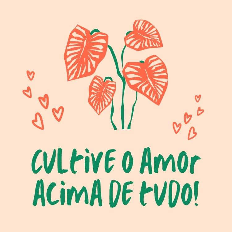 Foto com frase sobre amor.