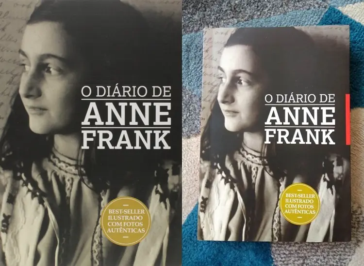 Livro O Diário de Anne Frank. Foto do livro O Diário de Anne Frank.