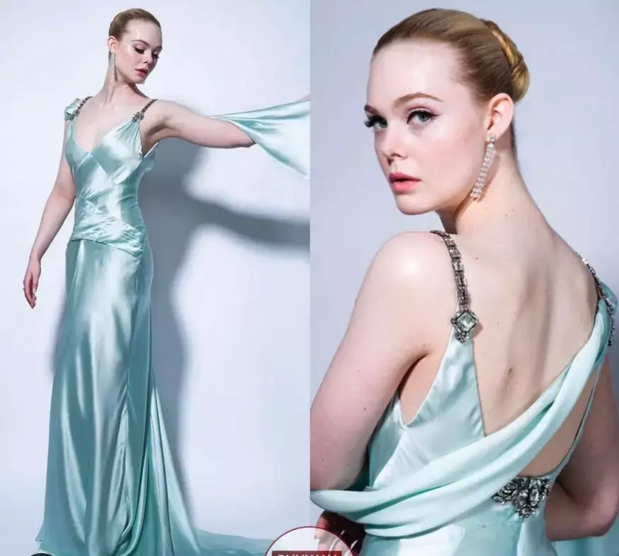 Elle Fanning usa vestido Gucci
