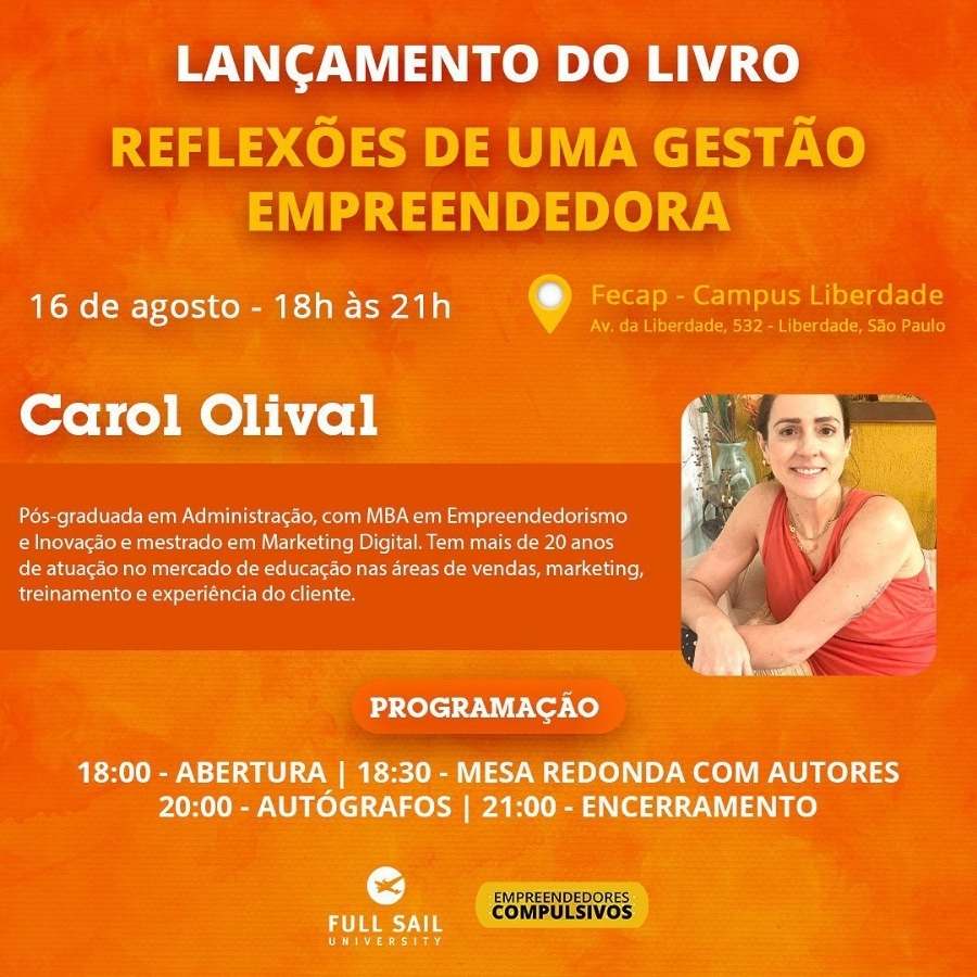 Montagem com informações sobre o coquetel de lançamento do livro "Reflexões de Uma Gestão Empreendedora".
