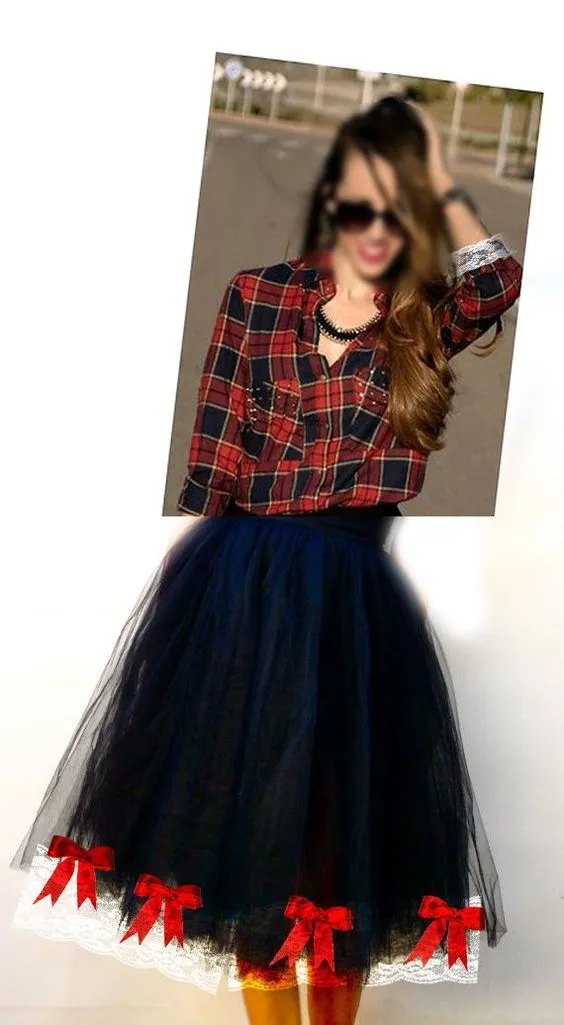 Look de festa junina com saia de tule colorida (1)