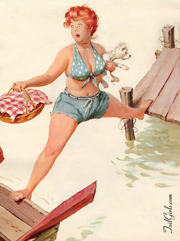Ilustração da Pin-up Hilda de Duane Bryers. 