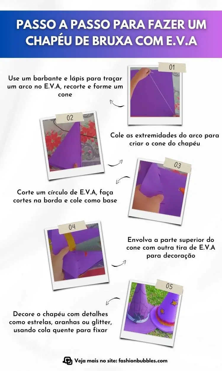 Passo a passo de chapéu de bruxa com E.V.A para o Halloween