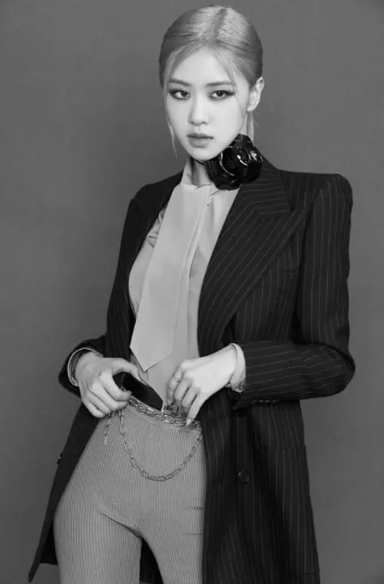 BlackPink Rosé usa blazer e bermuda ciclista Saint Laurent