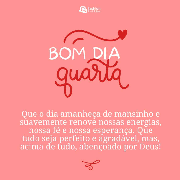 Mensagem de bom dia Mensagem de bom dia na quarta