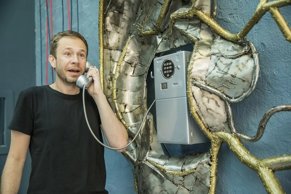 Tiago Leifert no Big Fone do Big Brother Brasil