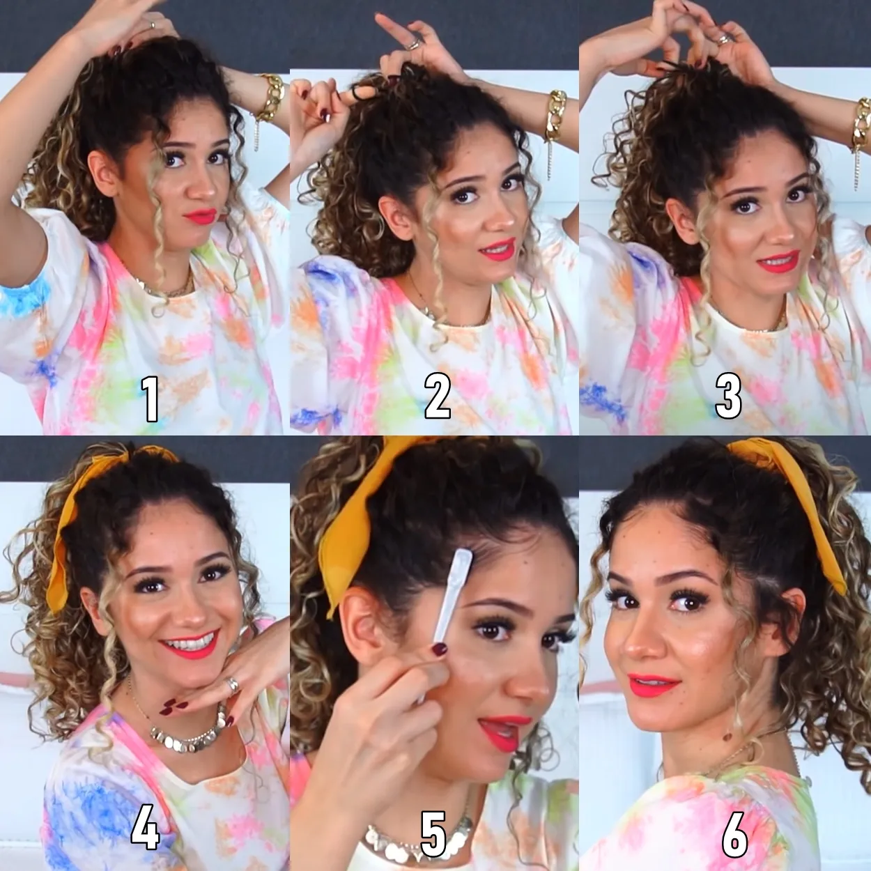 Segundo penteado para cachos.