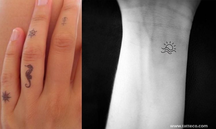 pequenas tattoos com tema marinho