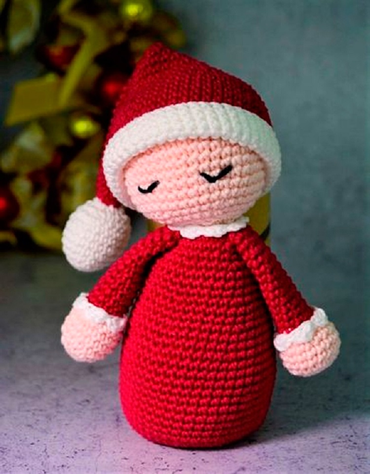boneco de bebê Papai Noel