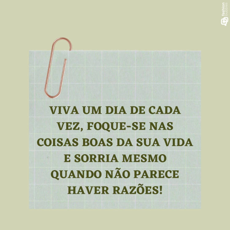 Ilustração com cartão sobre viver um dia de cada vez: "Viva um dia de cada vez, foque-se nas coisas boas da sua vida e sorria mesmo quando não parece haver razões!"