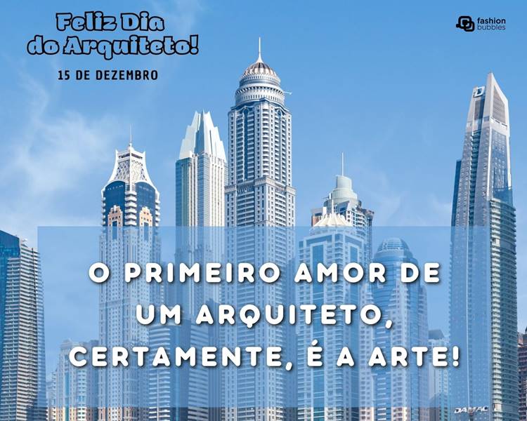 Foto com frase sobre arquitetos.
