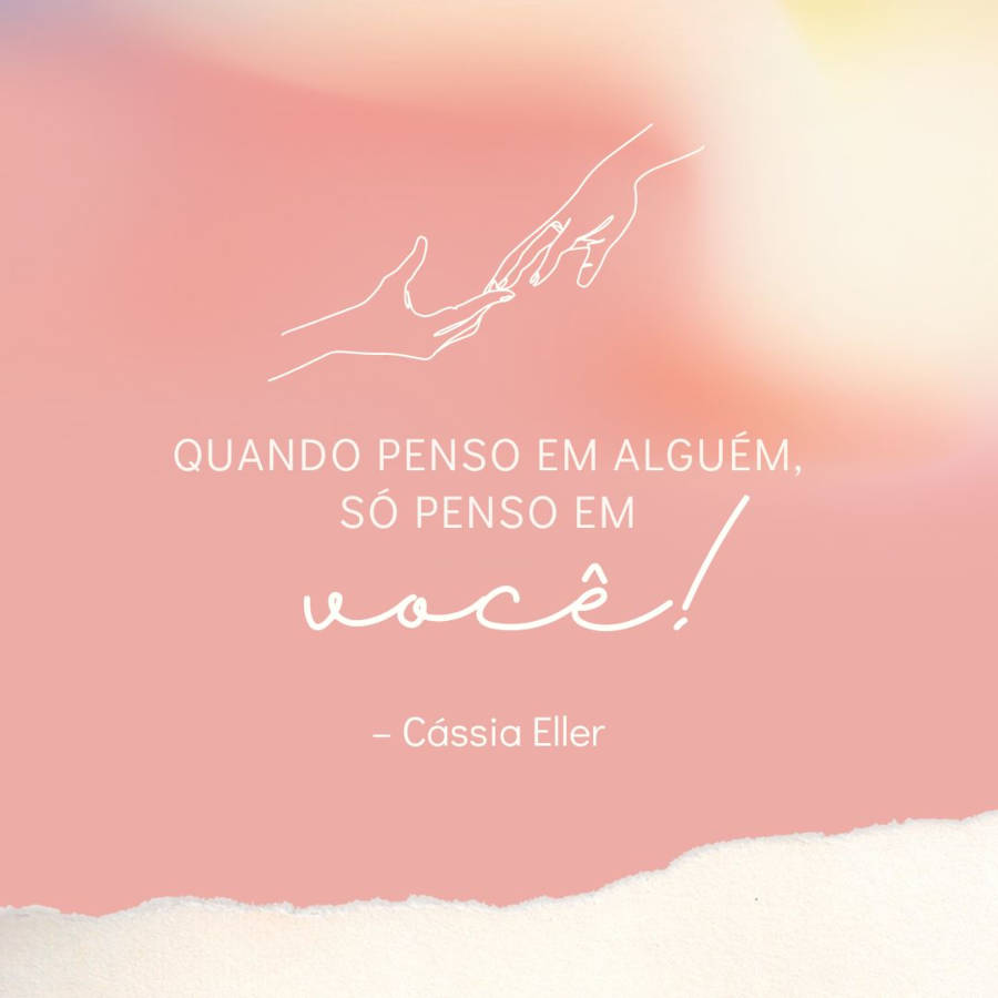 Frase de Cássia Eller para foto de casal: Quando penso em alguém, só penso em você - Cássia Eller
