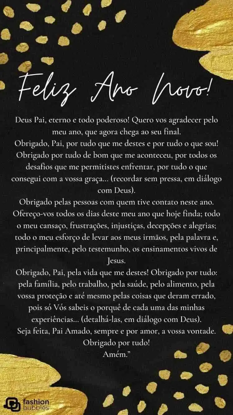 Deus pai, oração de feliz ano novo