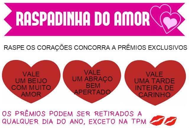 raspadinha do amor, faça você mesmo Dia dos Namorados
