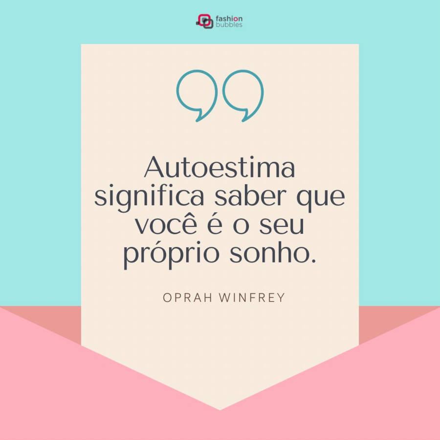 Mensagem de Oprah Winfrey sobre amor-próprio escrita em uma folha de carta, com uma carta embaixo na cor rosa