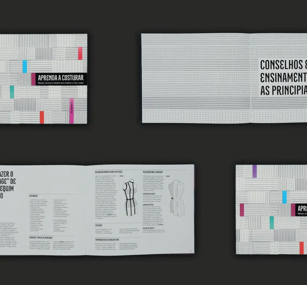Redesign do livro "Aprenda a Costurar" de Gil Brandão, de 1967. 
