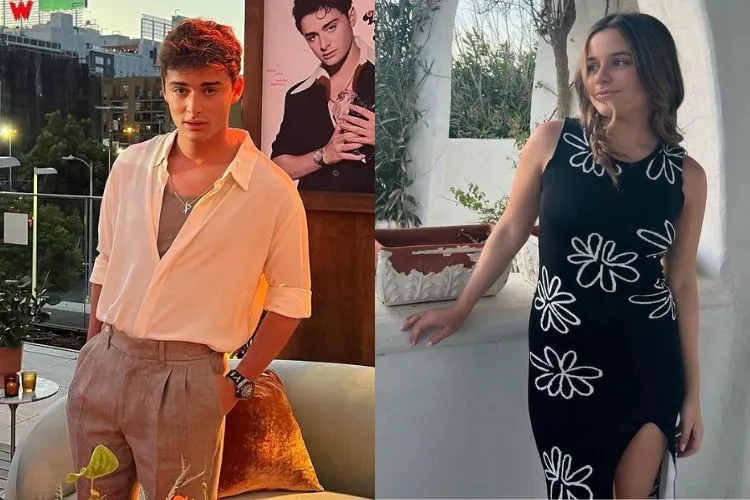 Montagem com duas fotos, sendo uma do ator Noah Schnapp e outra da sua irmã gêmea Chloe Schnapp - famosos com irmãos gêmeos
