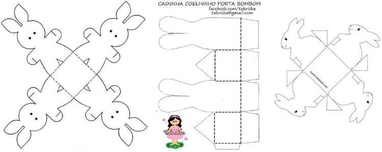 molde para lembrancinhas de Páscoa de papel