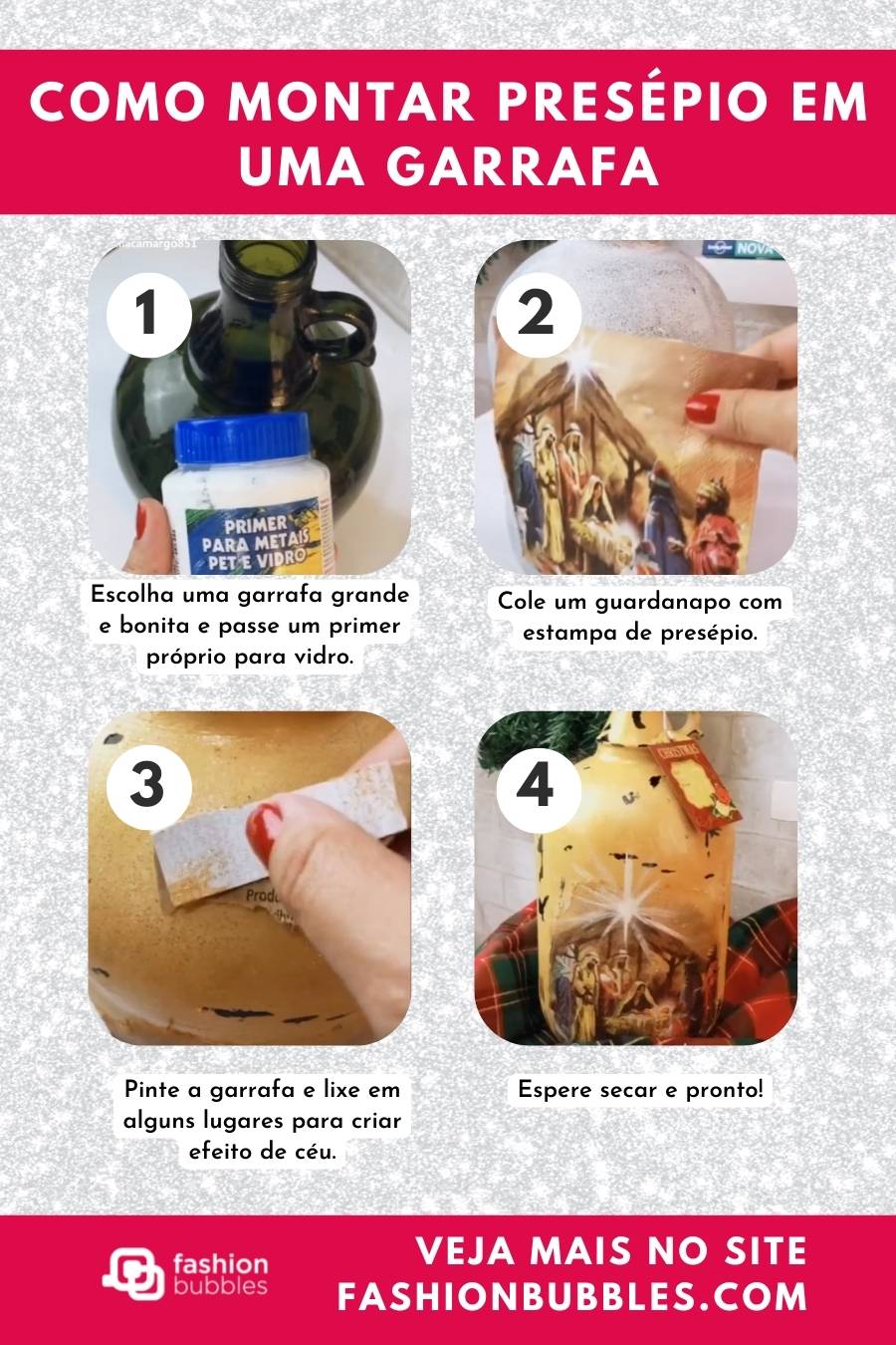 Presépio em garrafa.
