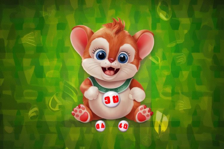 fundo verde com ilustração de rato marrom usando coleira verde com símbolos vermelhos