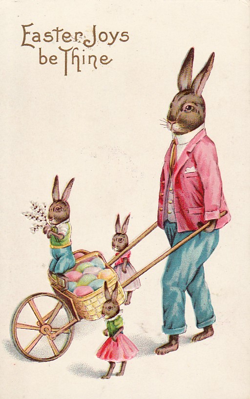 Cartão postal com ovos de Páscoa, c. 1915.