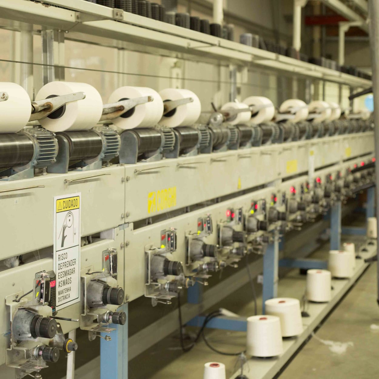 Foto do interior da fábrica Dalila Têxtil Dalila Textil coronavirus