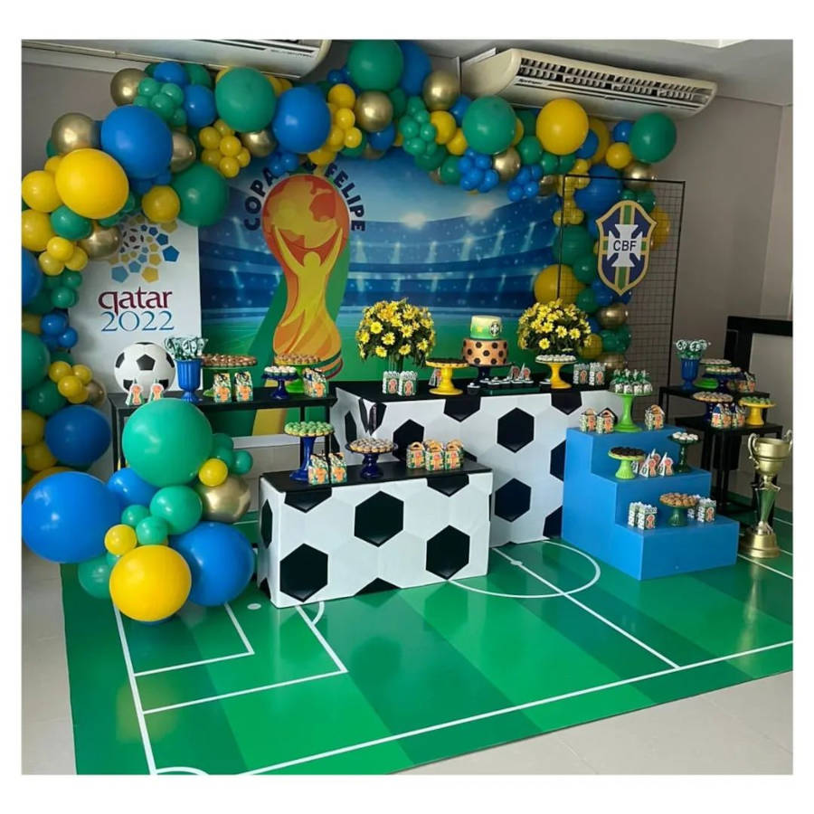 Decoração com quadro do Qatar 2022.