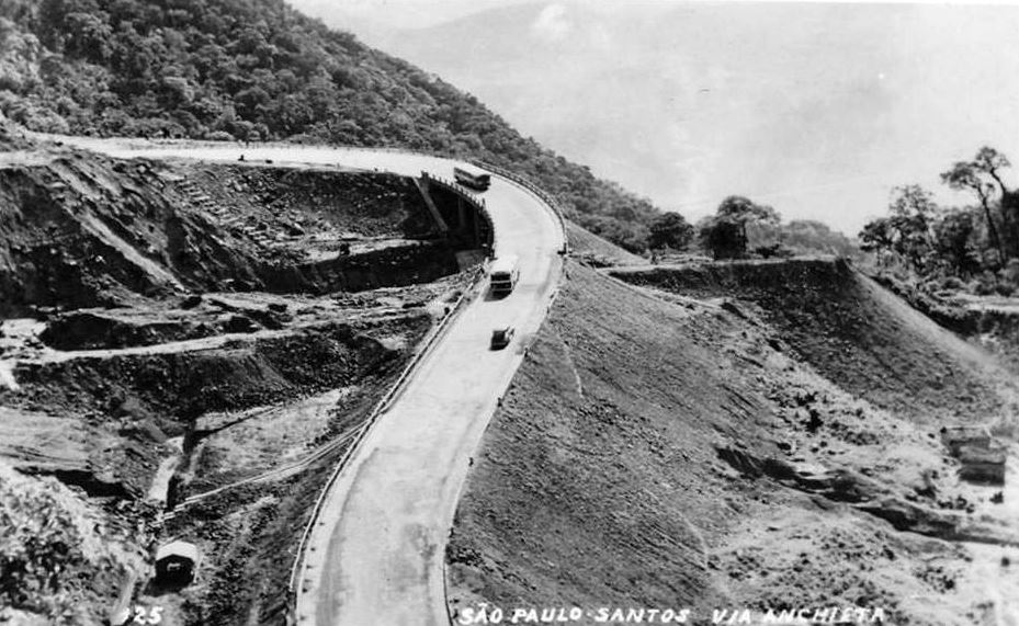 Vista da Via Anchieta nos anos 1950