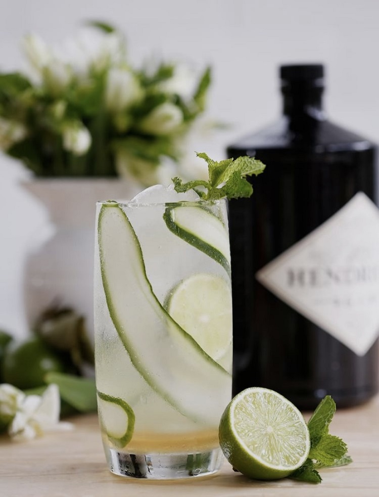Um dos drinks clássicos com Gin é o Gin com pepino. Gin com pepino