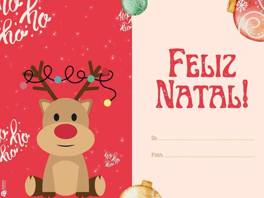Etiqueta para o Natal com imagem de Rena