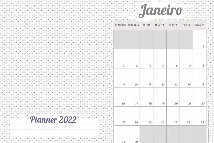 Foto de calendário com capa de poá.