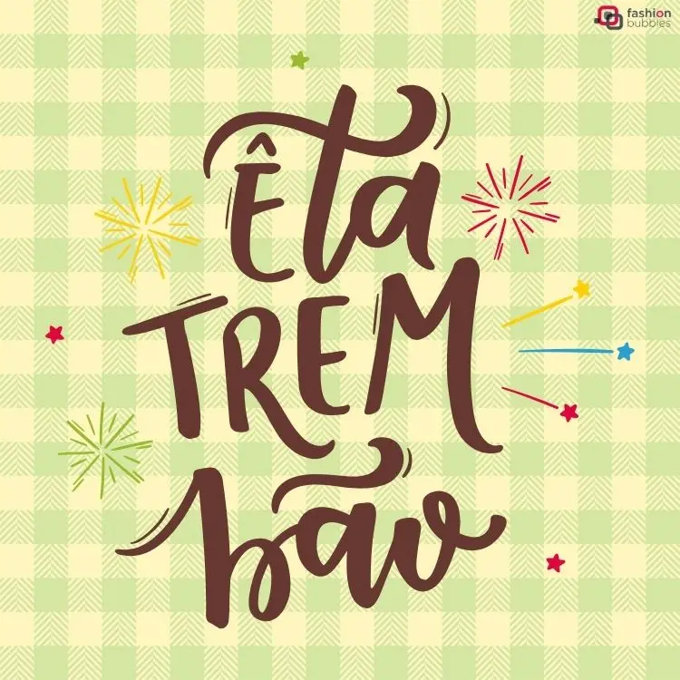 Fundo xadrez com frase de festa junina para compartilhar